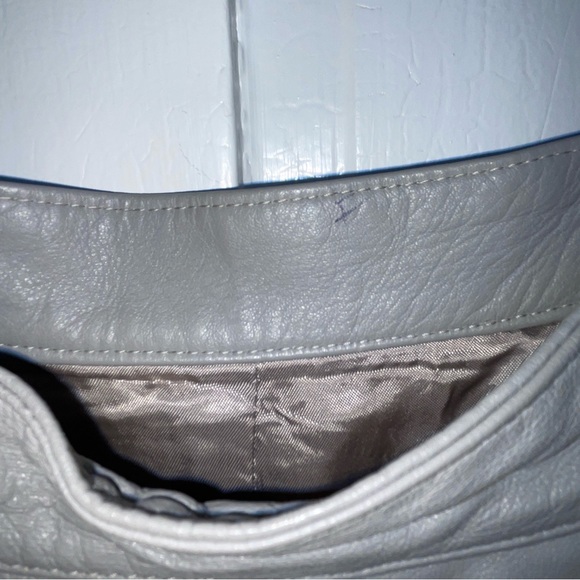 Vintage Gray Faux Leather Midi A-Line Skirt - Picture 11 of 13